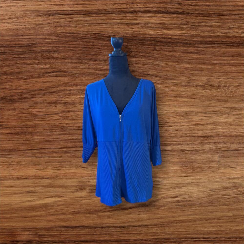 Weekenders Joy Royal Blue Zip Up Cardigan Size XL